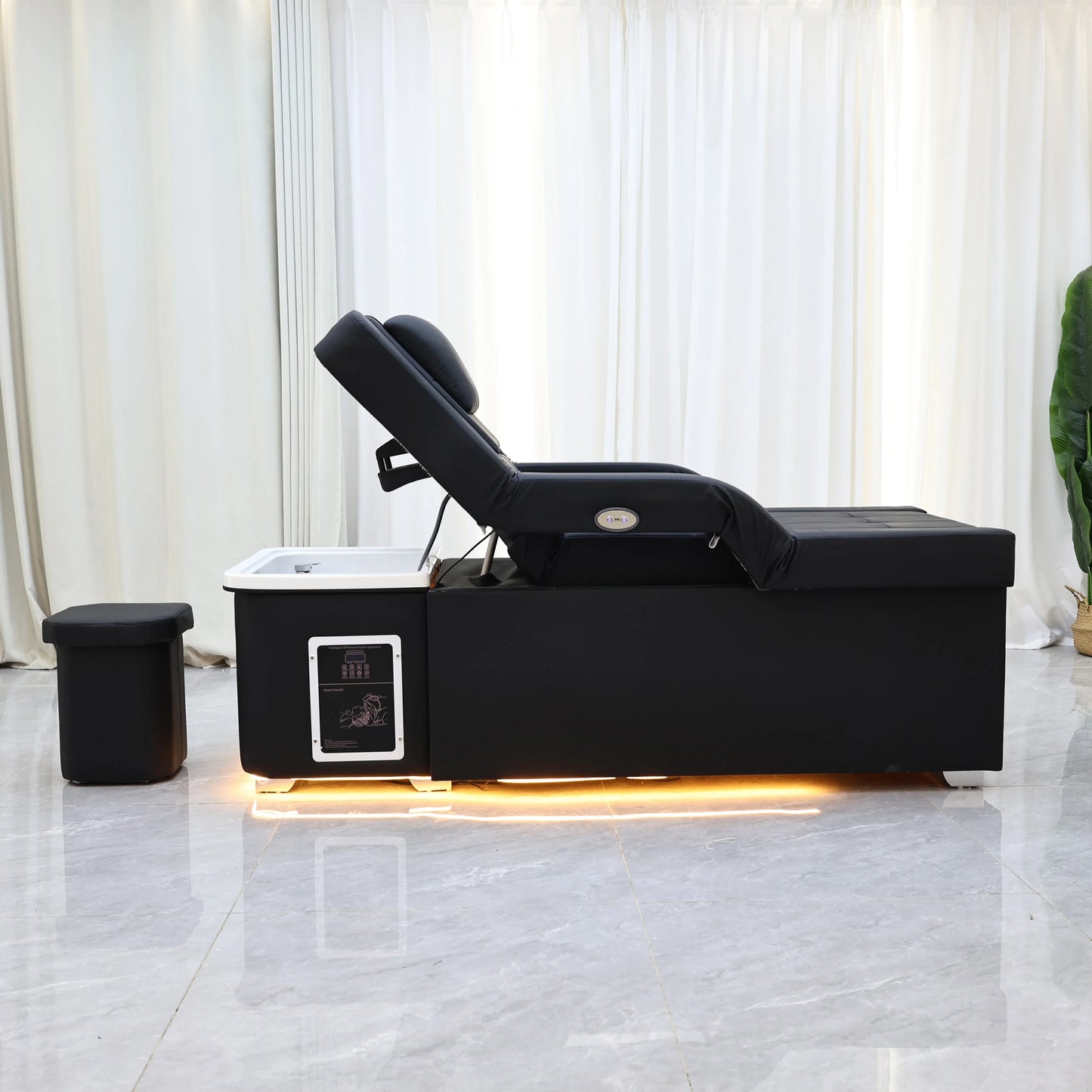 XinSheng Elektrisch höhenverstellbares Shampoo-Bett Massageliege All-in-One Salon-SPA-Massageliege mit Haarwaschbecken und Fußbad