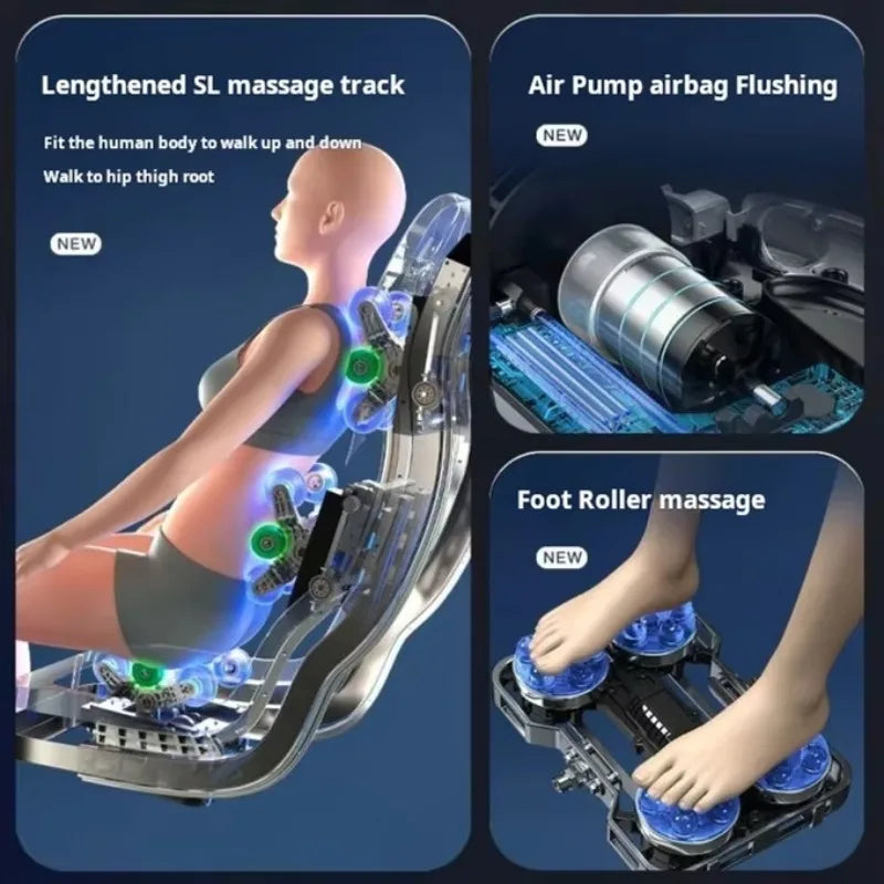 Smart 4d Massage Chair Full-body Zero Gravity Luxury Shiatsu Biration Heating Relax Muscle Relief Pain Massage Chair