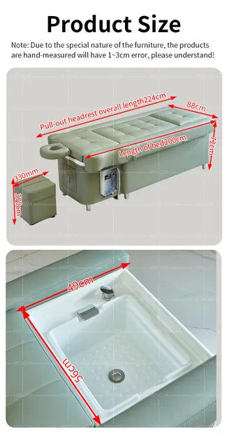Gesundheits-Fußmassage Schönheitssalon Spezielles Shampoo-Bett Elektrisch höhenverstellbares Fußmassagesofa-Bett Schönheitssalon High-End-Kopftherapiebett33