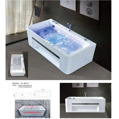 Smart Whirlpool Jacuzzi Spa-Wanne Tragbare Innen- und Außen-Badewanne mit Surfmassage Außen-Massagebadewanne Luft-Wasserdüse Möbel