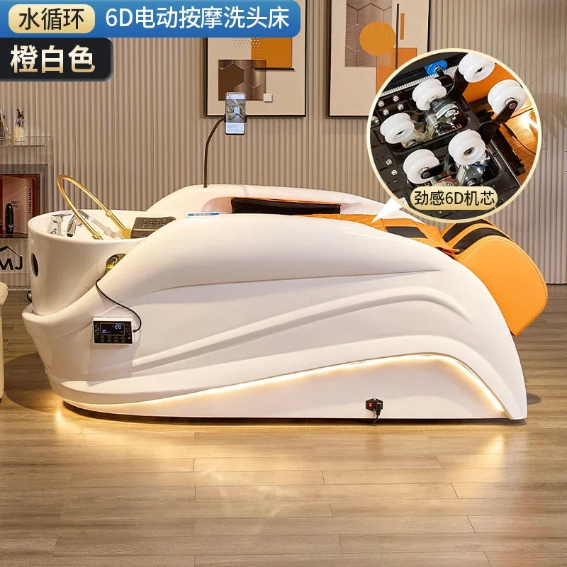 Elektrisches intelligentes Massage-Shampoo-Bett für Friseursalons, spezielles Begasungs-Kopfbehandlungs-Wasserzirkulationsbett