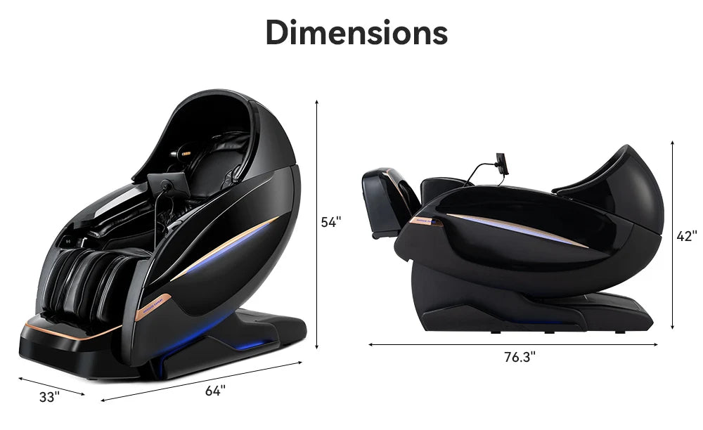 OSKOR 4D Zero Gravity Massagesessel Ganzkörperkabine mit Schlafhaube – Shiatsu Massagesessel mit Wärme, Körperscan, SL-Schiene