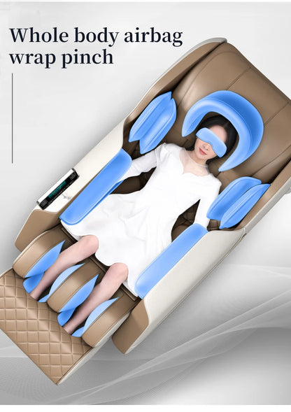 Luxury Portable Massage Chair, Zero Gravity Full Body with Foot Rollers & Music | Electric Relaxation & Entertainment System
