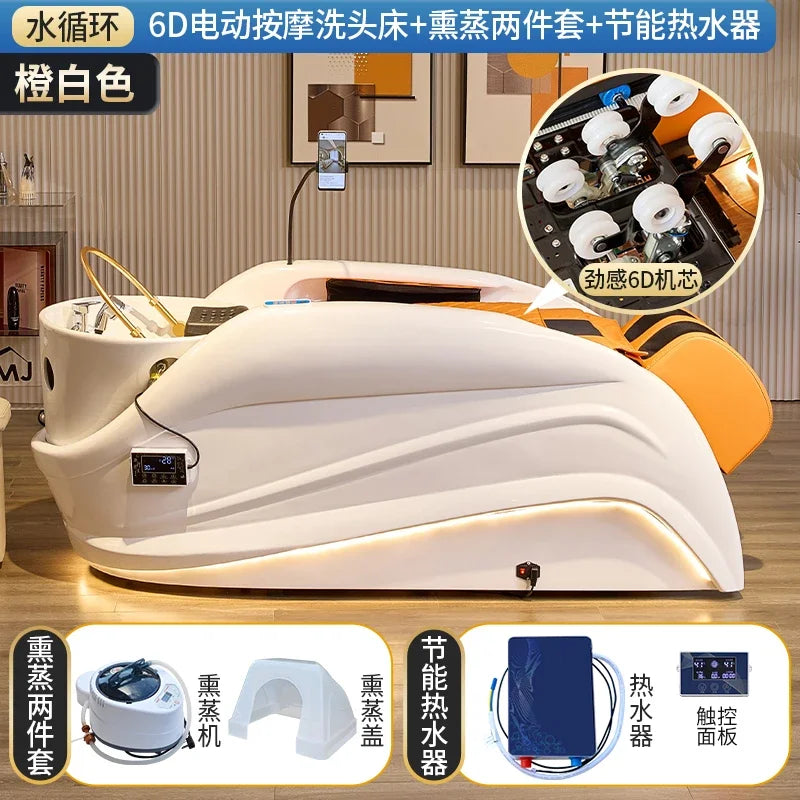 Elektrisches intelligentes Massage-Shampoo-Bett für Friseursalons, spezielles Begasungs-Kopfbehandlungs-Wasserzirkulationsbett