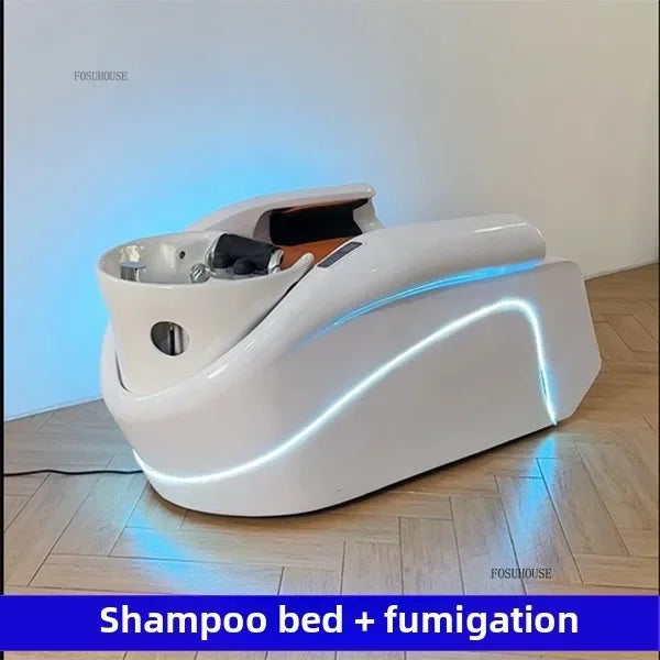 Massage-Shampoo-Bett Friseur-Haarsalon Elektrischer Laden Multifunktions-Shampoo-Stuhl Salonmöbel Begasungsmassagebett