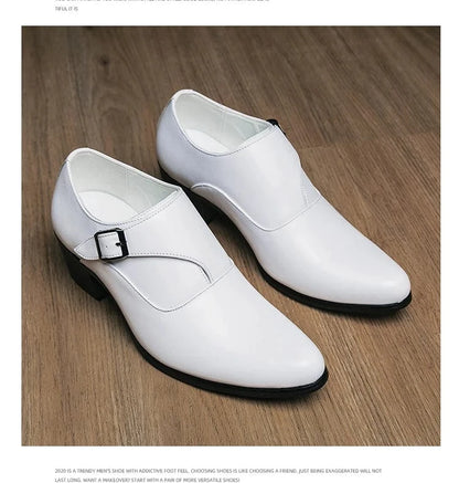 Men’s Brogue Dress Shoes – Thick Heel Leather Shoes for Weddings, Business & Casual Events