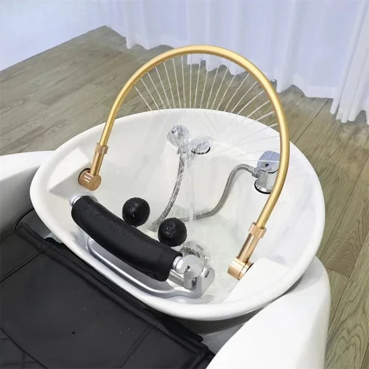 Keeson Premium Full Body Electric Massage Luxury Shampoo Spa Shampoo Bed with Heated Fumigator Water Circulation
