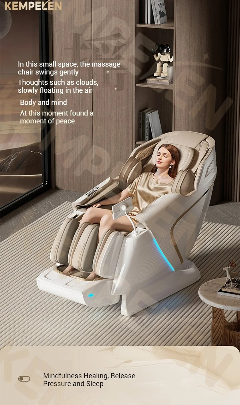 Flaggschiff 4D+3D Dual-Core Smart Massagesessel | KI-Zielerkennung & 149cm SL-Schiene | 6 Meditationsmodi & Zero Gravity Rocking