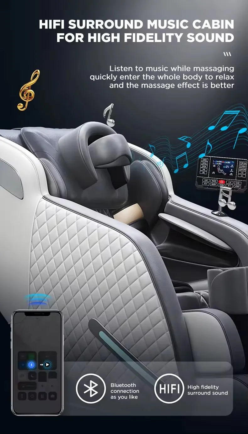 3 year warranty Smart Shiatsu Massage Chair Full Body Zero Gravity Recliner Kneading Rolling Heating Relieve Muscle Tension Pain
