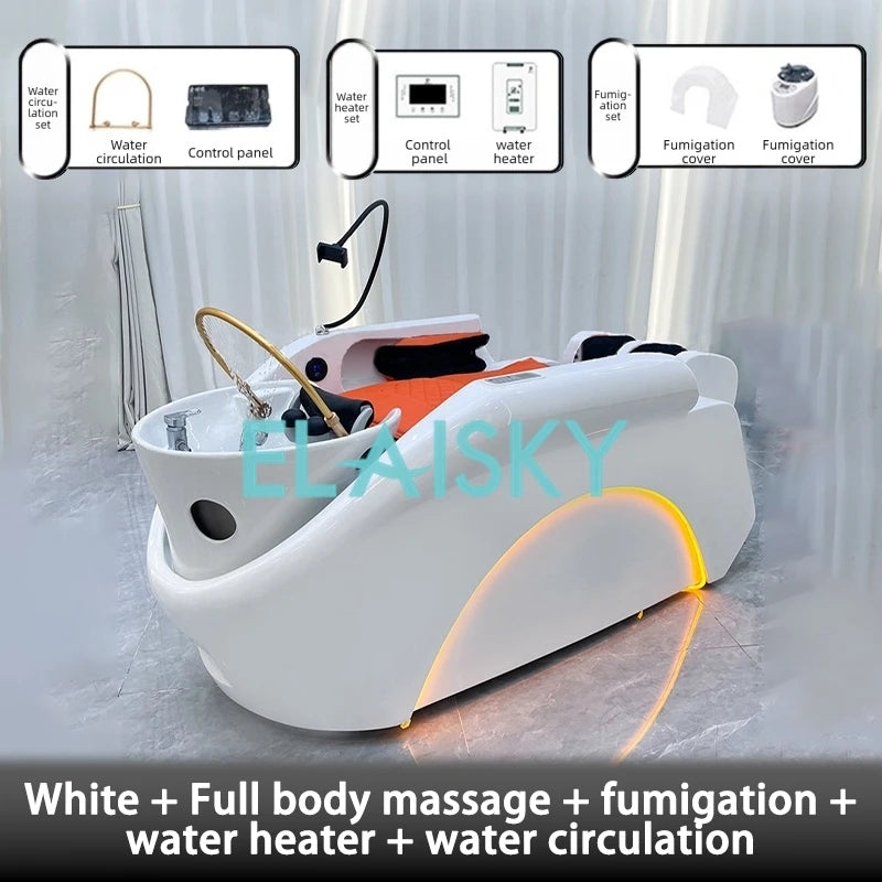 Hair Salon Bed Multi Functional Luxurious Full Body Shampoo Bed Automatic Space Capsule Intelligent Electric Massage Bed Chairs