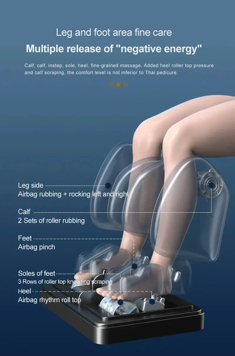 2025 4D Zero Gravity Ganzkörper-Massagesessel Sprachsteuerung Beheizte Rückenlehne Bluetooth-Lautsprecher Airbag-Technologie zur Entspannung