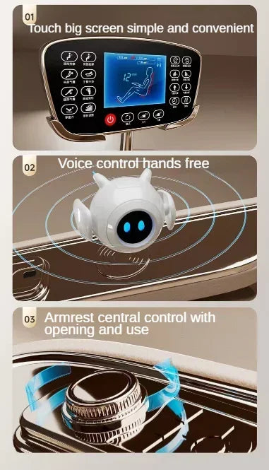 Massagesessel Luxusdesign SL Dual Track Touch Voice Armlehnen Drei Steuerungsmethoden Kabelloses Laden