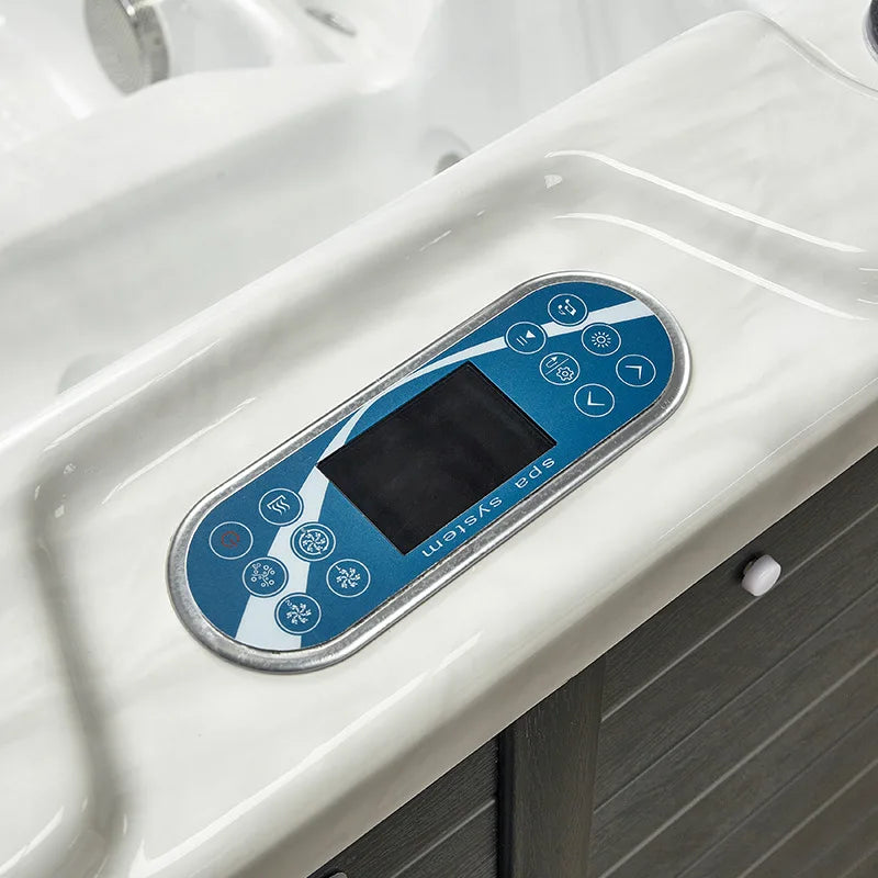 Großer freistehender Holzrahmen außen mit Massage-Whirlpools großem Schwimmbecken Whirlpool Außenbadewanne