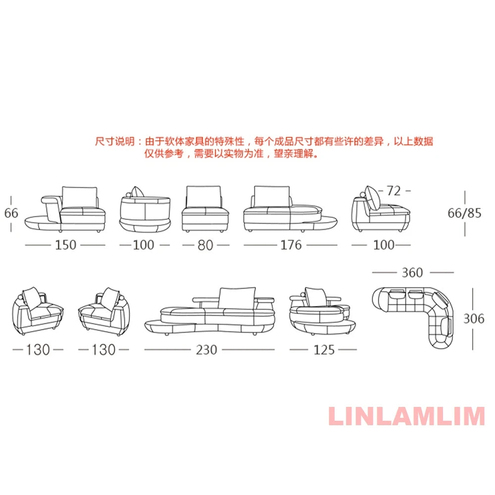 Modernes Luxus-Sofa-Set aus echtem Leder mit Lautsprecher und USB, U-förmiges Wohnzimmersofa mit Ablageregalen