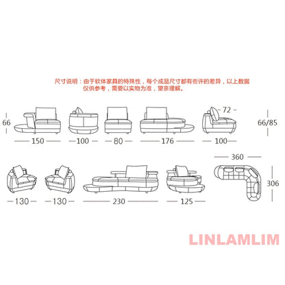 Modernes Luxus-Sofa-Set aus echtem Leder mit Lautsprecher und USB, U-förmiges Wohnzimmersofa mit Ablageregalen