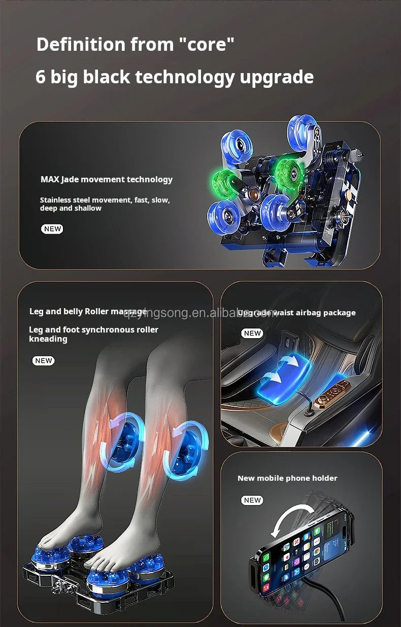 2025 Massagesessel Multifunktional 6D Schwerelosigkeit Shiatsu Luftdruck Bequem Professionell Menschliche Berührung Neueste