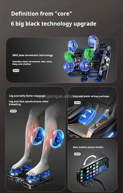 2025 Massagesessel Multifunktional 6D Schwerelosigkeit Shiatsu Luftdruck Bequem Professionell Menschliche Berührung Neueste