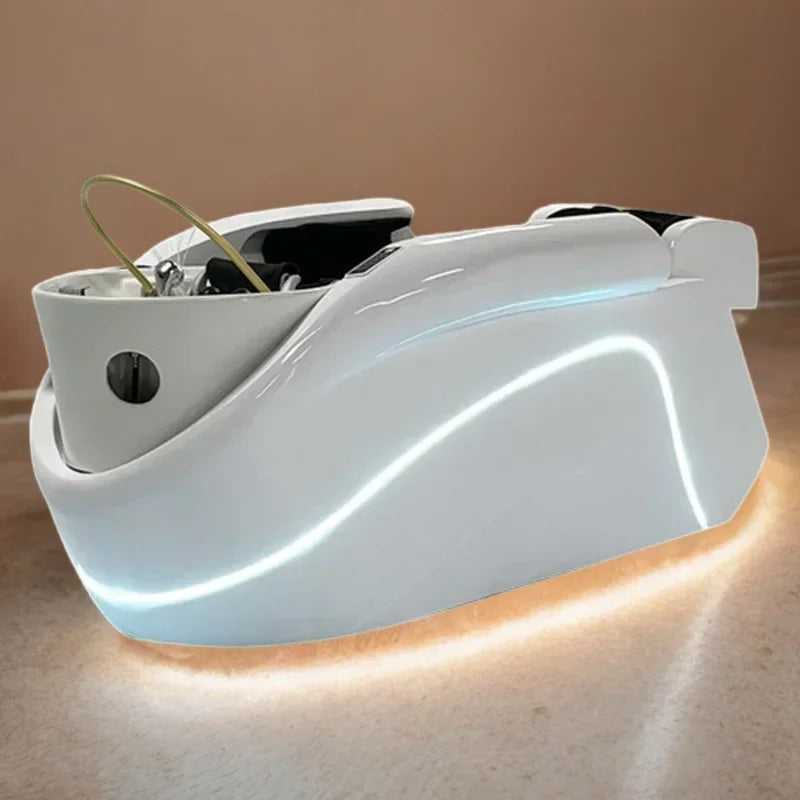 Kosmetikstuhl Shampoo-Bett Waschbecken Haarwaschbecken Headspa Massage Wasser Komplettmöbel Schönheitsbecken Leder Luxus-Sofa