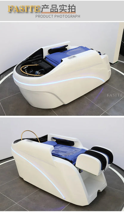 Electric massage shampoo bed Beauty salon shampoo bed Hair salon Flushing bed Fiberglass shampoo  Water circulation
