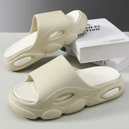 Men's Cloud Slides – Unisex Summer Platform Sandals, Soft & Non-Slip House Slippers for Bathroom, Beach &amp; Outdoor Use