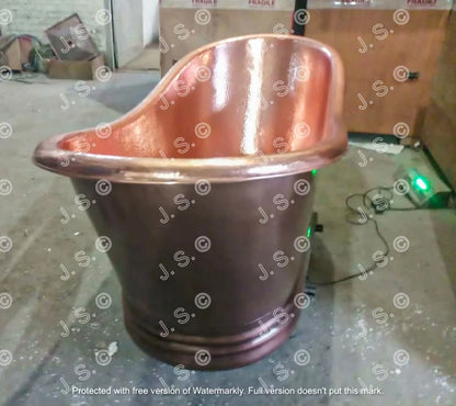Grün Patiniertes Antik-Finish Freistehende Badewanne aus Kupfer Hochwertige handgefertigte elegante Standfuß-Badewanne