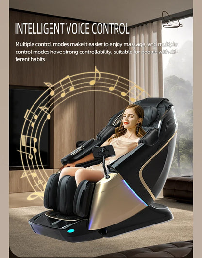 New 4D+4D Massage Chair Full Body Daul Core Zero Gravity Sl-Track Shiatsu Massage Chair with Heat Body Scan Health Check Stretch