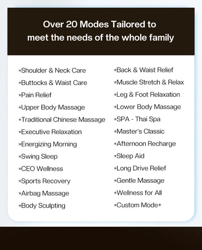 2024 Beliebtester 3D Zero-Gravity Luxus Modern Smart Luftdruck Heizung Shiatsu Leder Massagesessel mit Fußbein Bluetooth