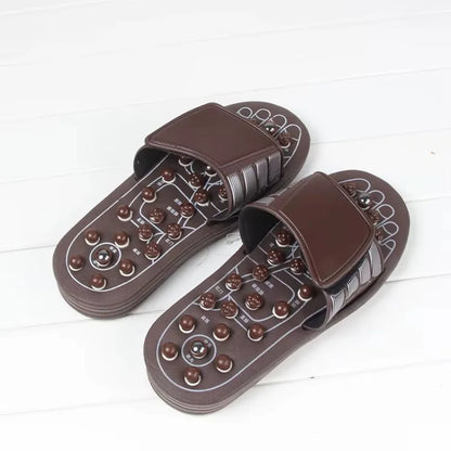 Portable Sandals Reflexology Massage Acupressure Foot Massager with Replaceable Head Thick Bottom EVA Foot Massage Slipper
