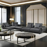 Modern L-Shape Modular Genuine Leather Sofa Comfort Sectional Couch Living Room Furniture Sofa Set Living Room
