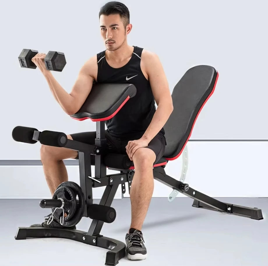 Fitnessgeräte für das Training Klappbare Hantelbank für schwere Beanspruchung, Neigungs-Bauchmuskelbank, Flachbank für das Training