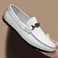 Herren Sommer Mokassins aus echtem Leder – Atmungsaktive Slip-On-Fahrschuhe
