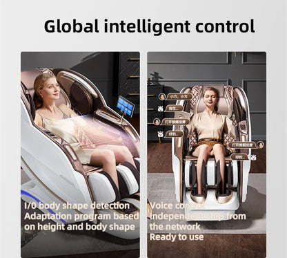Zero Gravity 4D Massagesessel SL-Track (L-Track) Ganzkörper-Luftmassage Elektrischer Relaxsessel für Heimbüro 3 Jahre Garantie