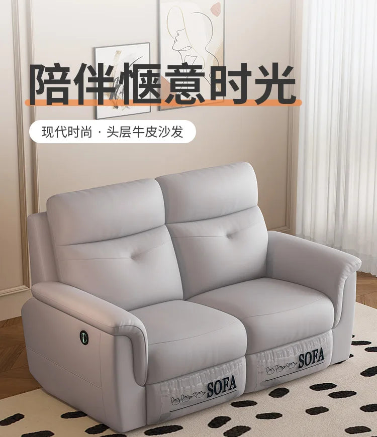 Komfortabler elektrischer Relaxsofa-Schnittsofa aus Leder, echtes einziehbares kombiniertes Schlafsofa, umwandelbares Divano Letto Möbel