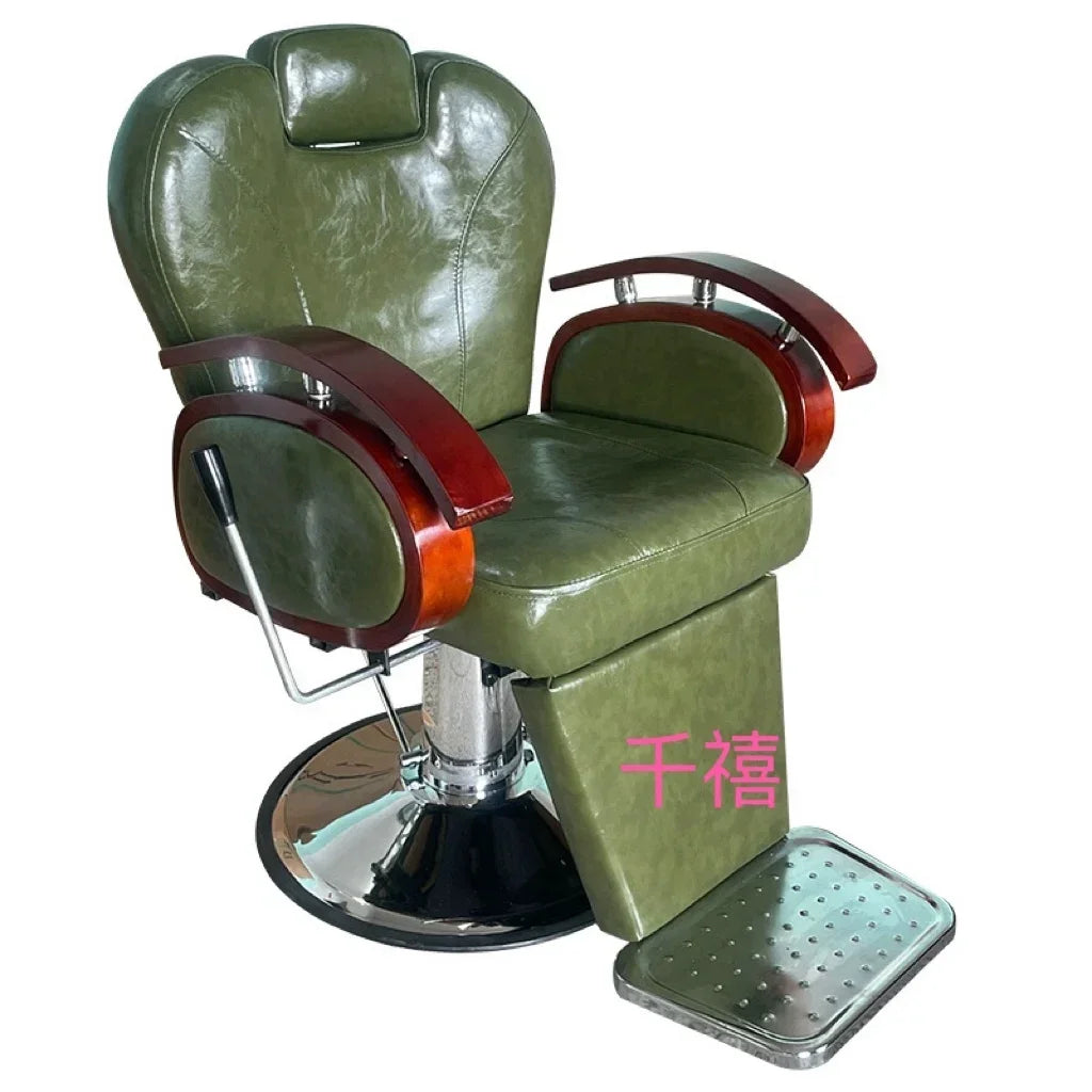 Modern Luxury Barber Chairs Nordic Vintage Lift Swivel Barber Chairs Hairdresser Comfort Commercial Furniture Sandalye FYBC