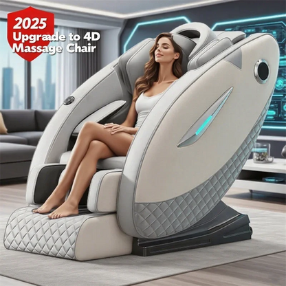 4D-Massagesessel mit Ganzkörperentspannungsfunktion 2025 Zero Gravity SL-Track Shiatsu mit Bluetooth-Lautsprecher und KI-Steuerung