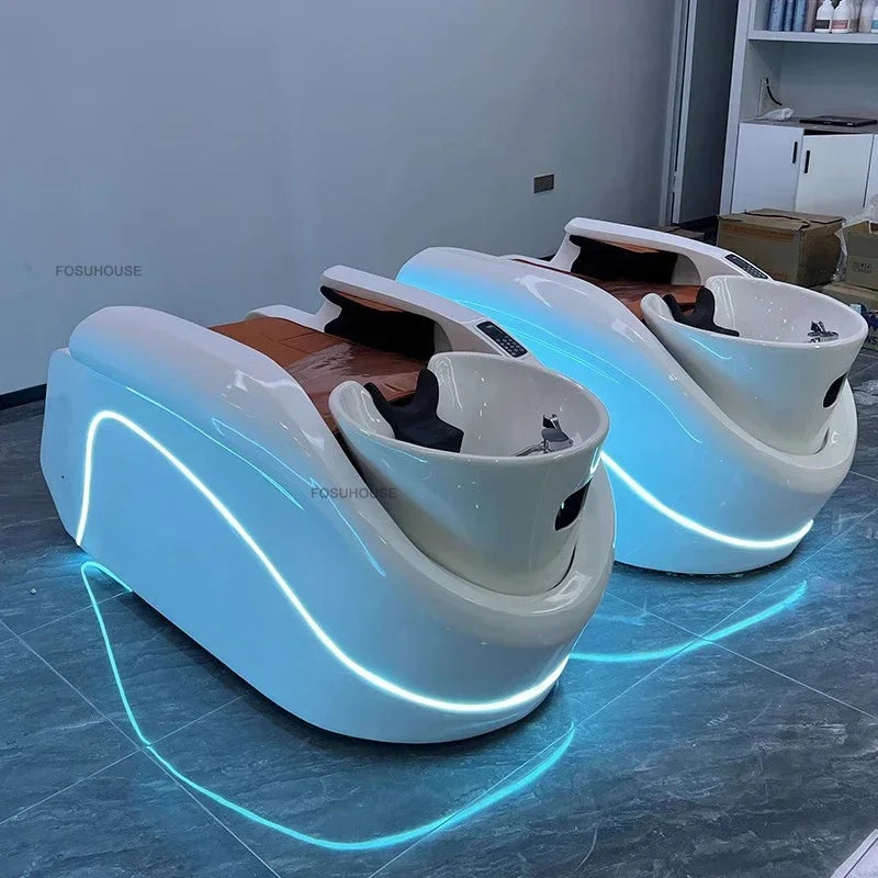 Massage-Shampoo-Bett Friseur-Haarsalon Elektrischer Laden Multifunktions-Shampoo-Stuhl Salonmöbel Begasungsmassagebett
