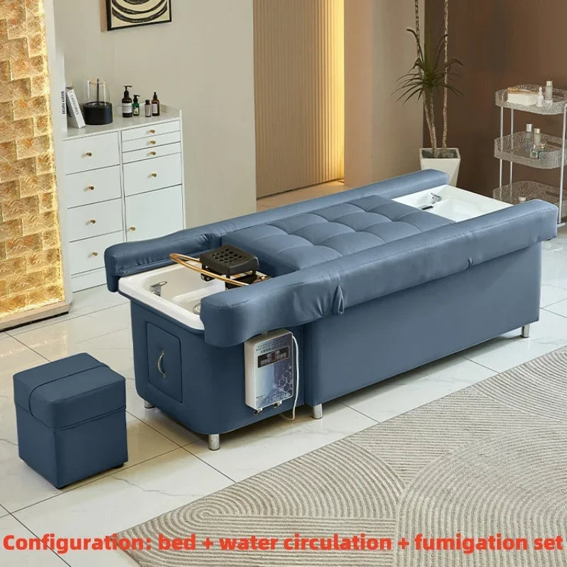 2026 Multifunctional Salon Back Lifting Foot Massage Bed Shampoo Chair Pedicure Head Spa Bed Shampoo Bed