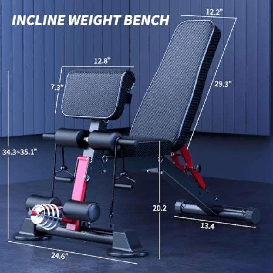 Adjustable Weight Bench Utility weightBenches for Exercise Free Installation Design for Portable Fitness Strength Training Equi