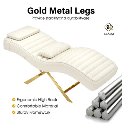 Moderne goldene Basis, Massagetisch für Schönheit Wohnzimmer, Wimpern Wimpernverlängerung, Komplettes Set an Möbeln