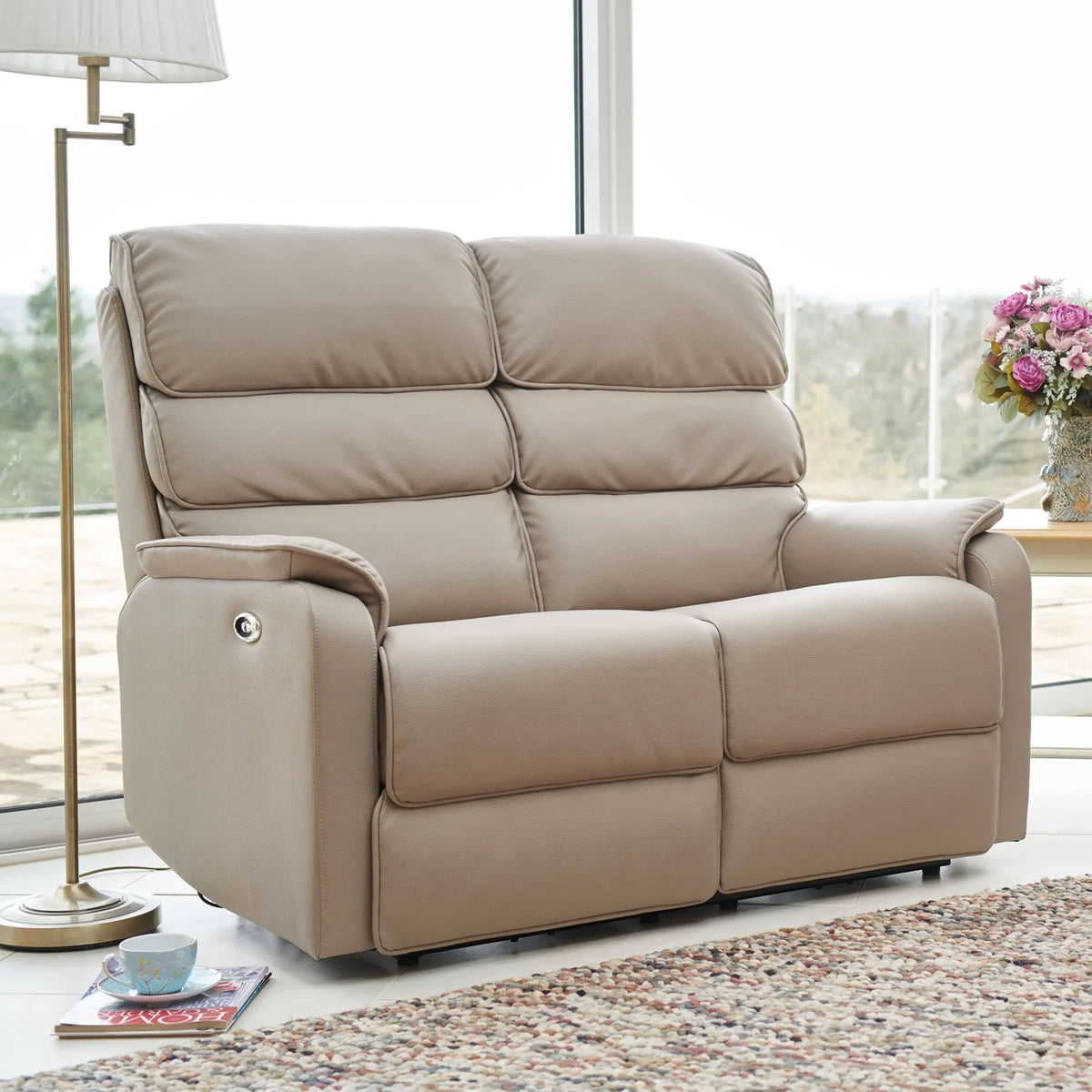 Gutes Design 2-Sitzer Elektrischer Relaxsessel Sofa Set Modernes L-förmiges Ledersofa