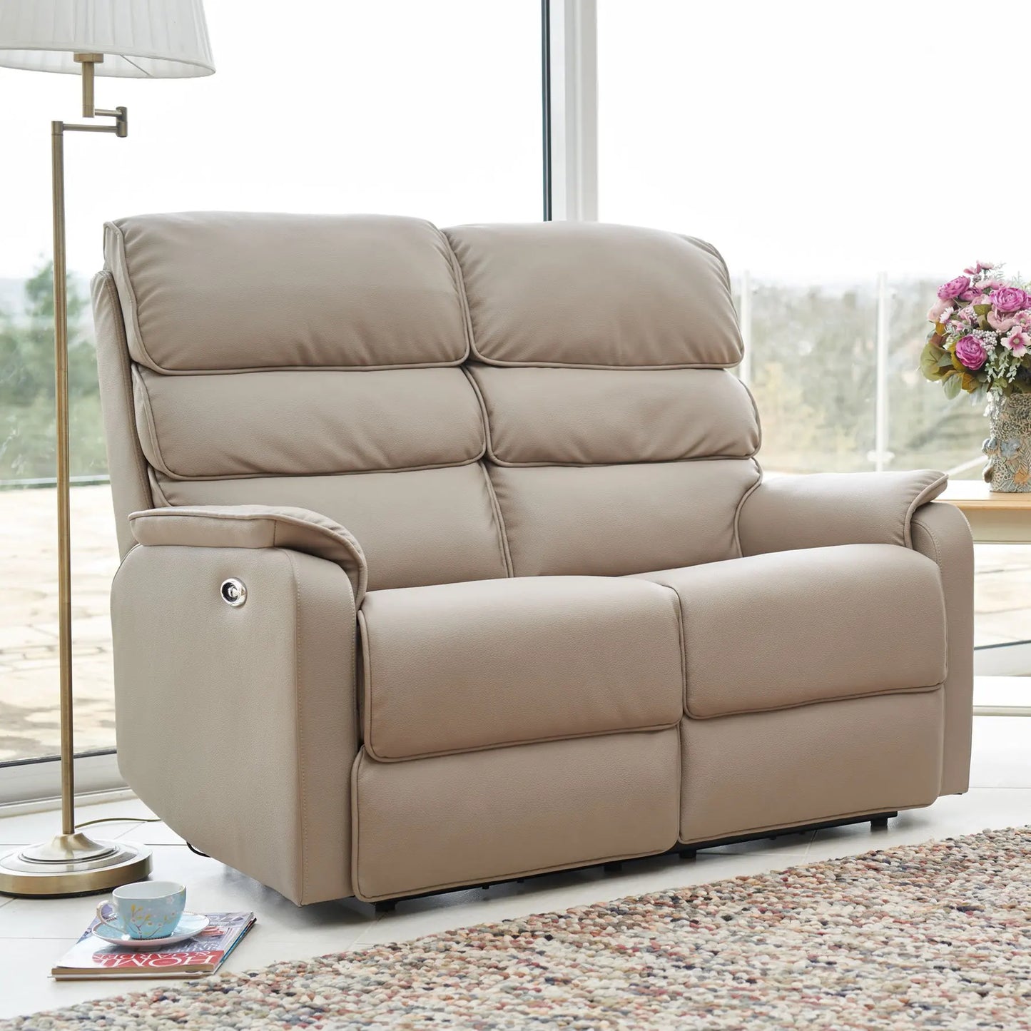 Gutes Design 2-Sitzer Elektrischer Relaxsessel Sofa Set Modernes L-förmiges Ledersofa