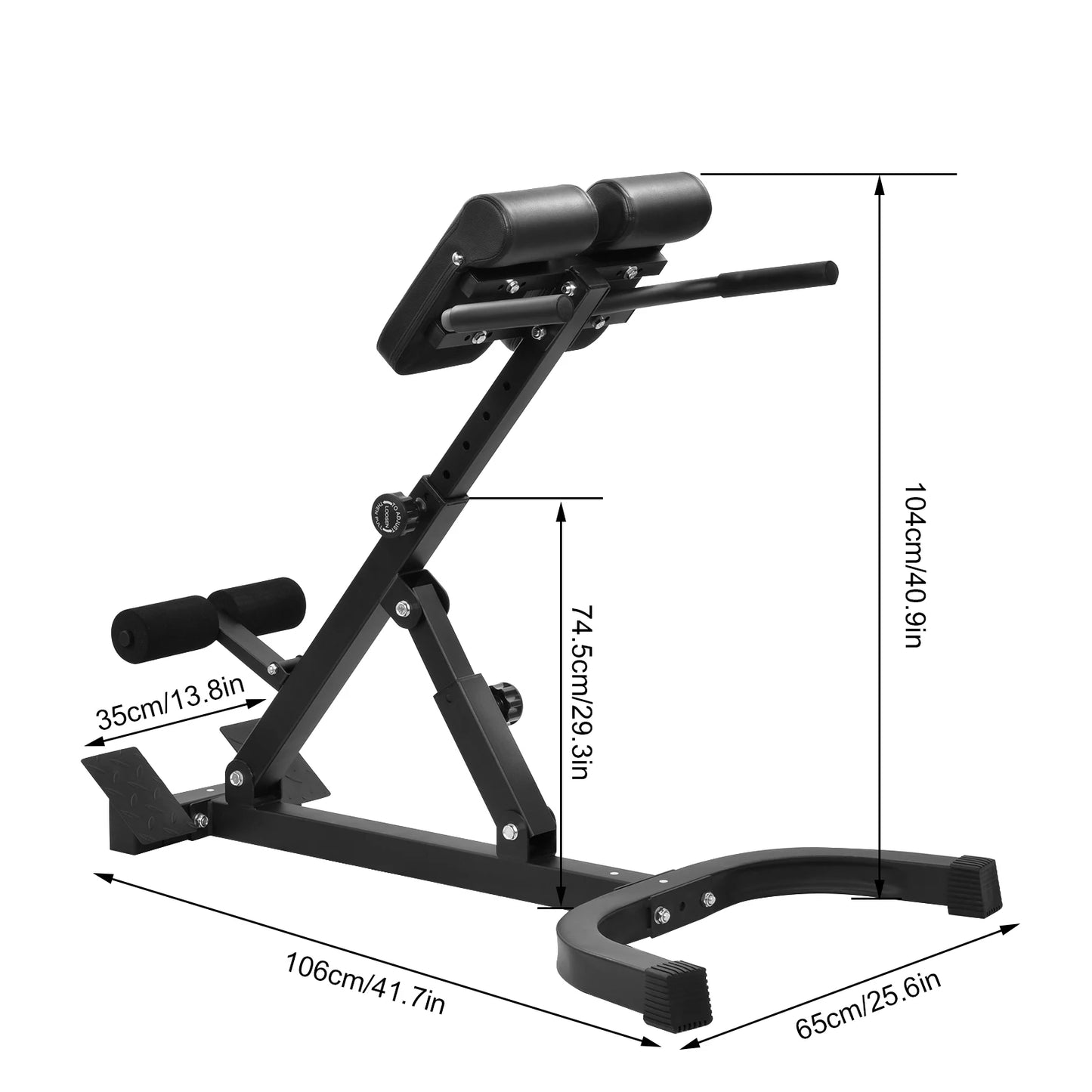 Hyperextension Roman Chair, Foldable Back Extension Bench, Adjustable Home Gym Machine for Core Training