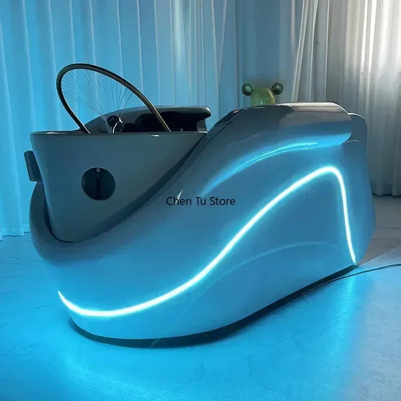Headspa Massageliege Wasser Gewerbliche Shampoostuhl Spa Haarvorrat Japanischer Jet Mobilität Friseursalon Duschmöbel