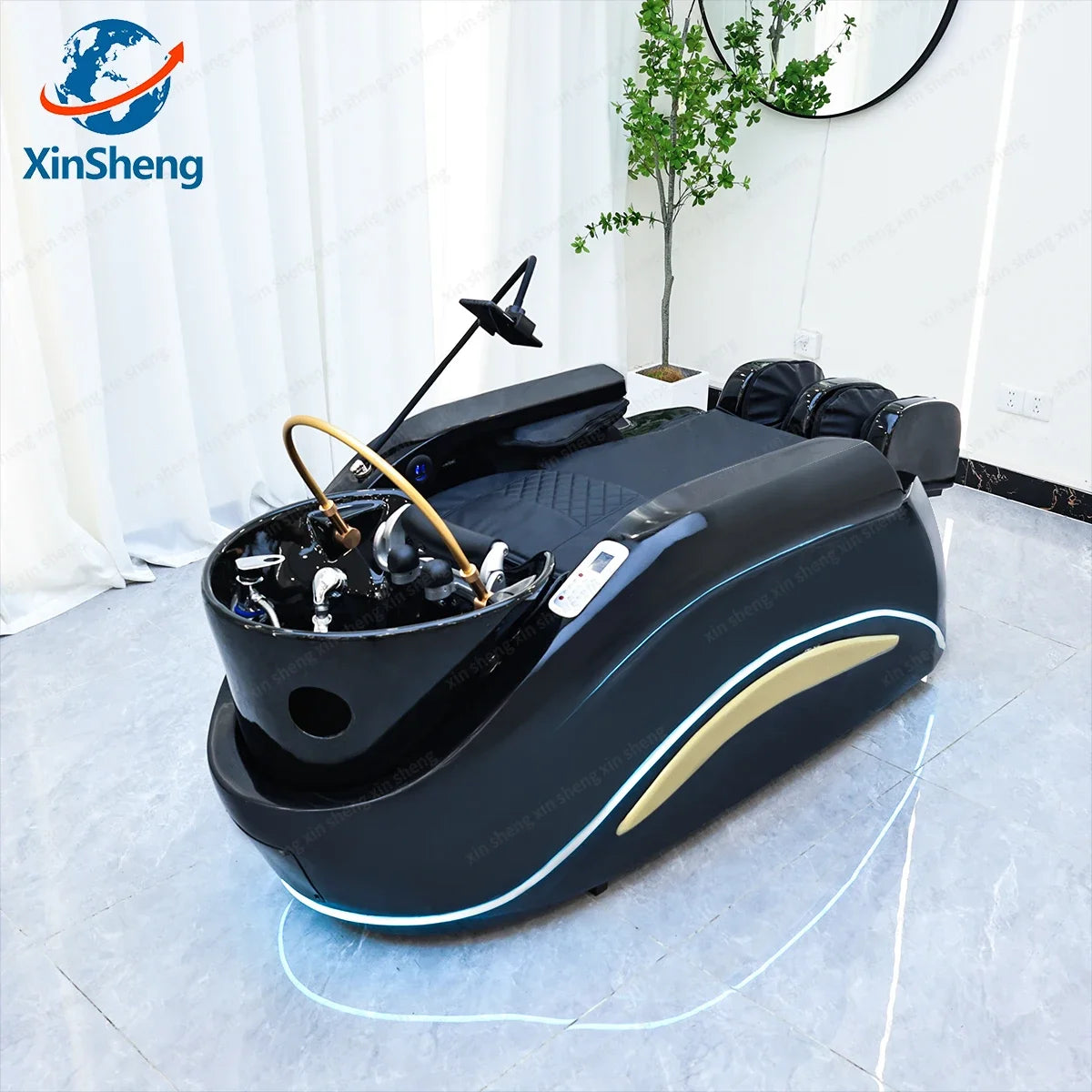2025 Professionelles elektrisches Massagebett Kopf-SPA-Salon Massagetisch Haarwasch-Räucherbetten Friseursalon intelligente Möbel