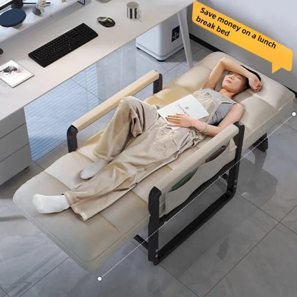 Liegestuhl Bürostuhl Mittagspause Klappstuhl Computerstuhl, kann sitzen und liegen, Zwei-Zweck-Faulenzer-Sofa-Stuhl mit Rückenlehne