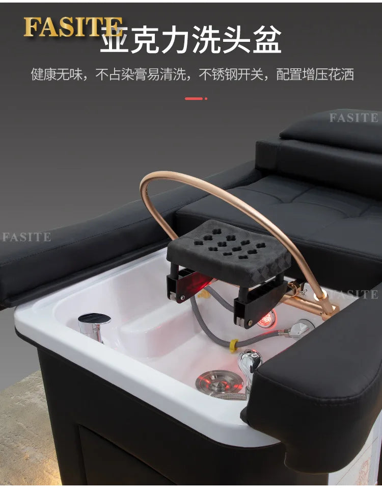 Electric Lifting Sofa Head Therapy Shampoo Bed Foot Therapy Beauty Bed Wellness Center Massage Water Circulation