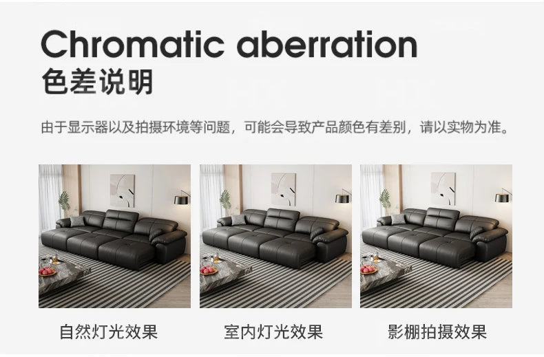 Genuine Leather Black Sofa Recliner Sectional Sleep Luxury Designer Sofa Daybed Modern Divano Soggiorno Couches Furniture