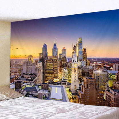 New York City Night View Tapestry – Boho Wall Hanging &amp; Home Decor