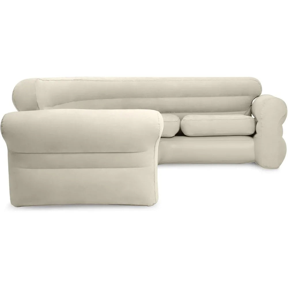 68575EP Inflatable Corner Sofa: L-Shaped – Indoor Use – 2-in-1 Valve – 880lb Weight Capacity – 101” x 80” x 30”