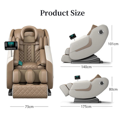 Luxury Portable Massage Chair, Zero Gravity Full Body with Foot Rollers & Music | Electric Relaxation & Entertainment System